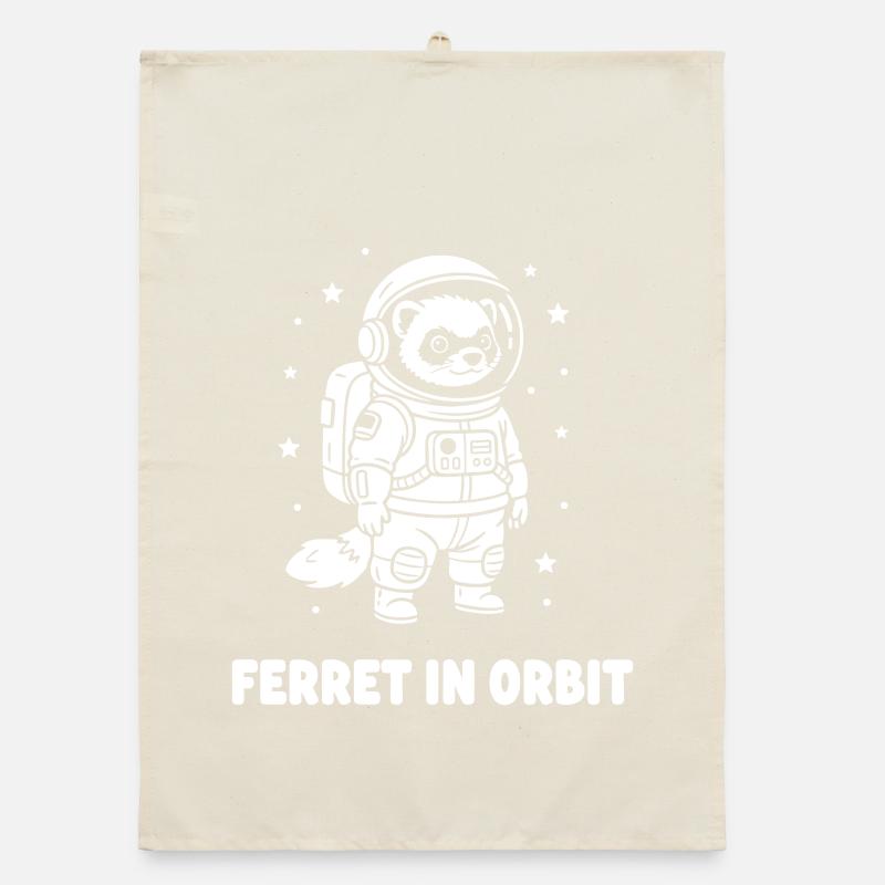 Ferrets in orbit Organic dish towel