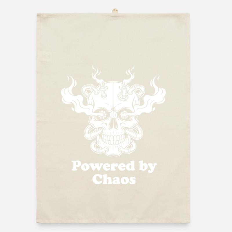 Chaos Flames Skull Pattern Organic dish towel