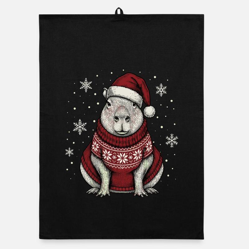 Noël Capybarry Capybara Pajama Noël Torchon bio