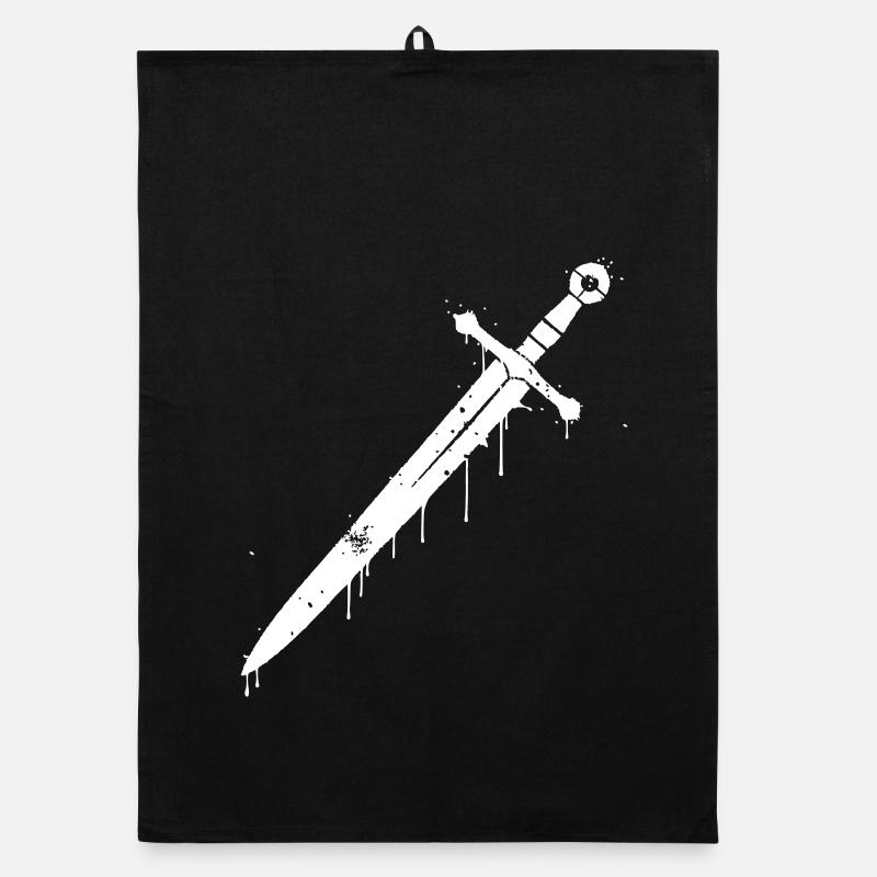 Knight Sword Graffiti Middle Ages Organic dish towel