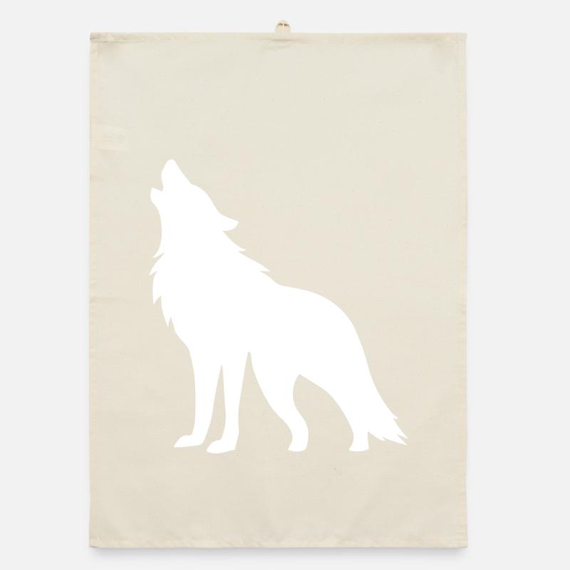 Wolf Silhouette Organic dish towel