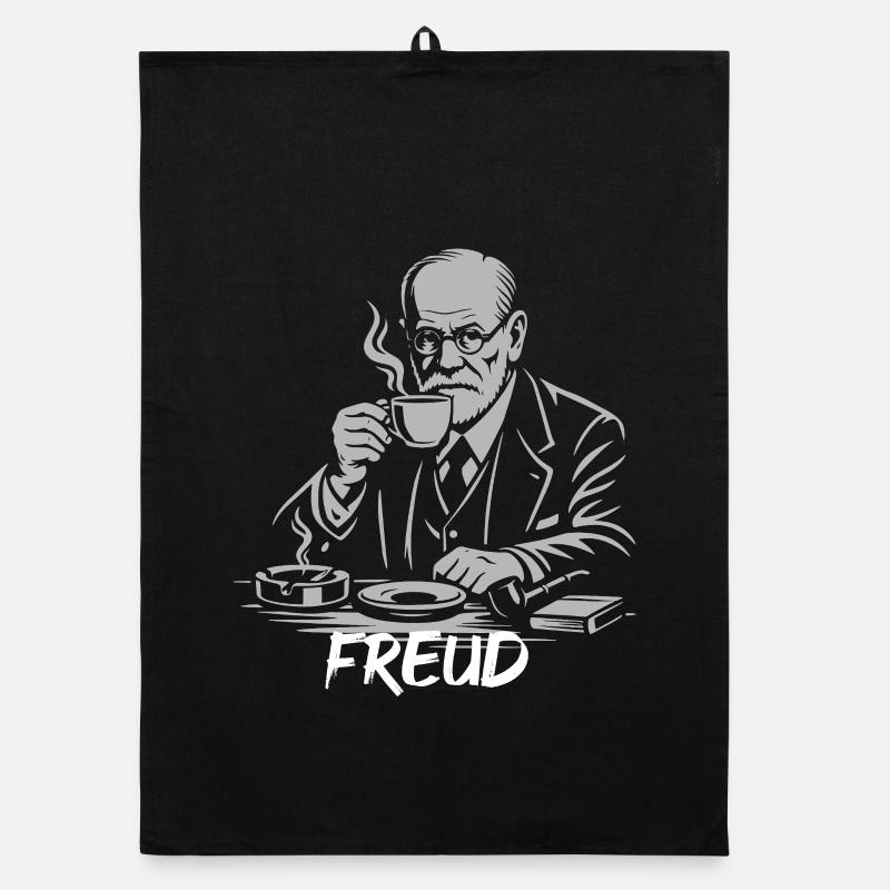 Freud Kaffeepause Illustration Organic Geschirrtuch
