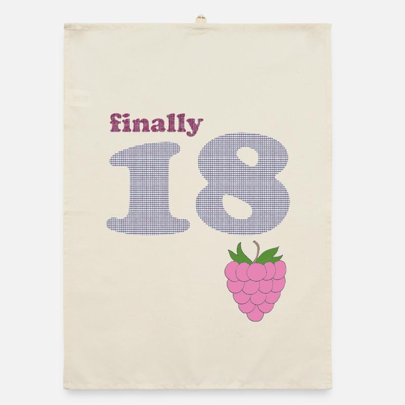 Endlich 18 – Beeren Plaid Design Organic Geschirrtuch