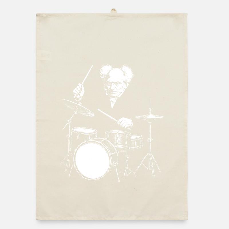 Schopenhauer Schlagzeuger Burst Silhouette Organic Geschirrtuch