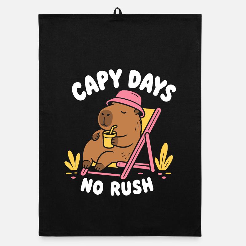 Journées de capy sans précipitation Capybara Torchon bio
