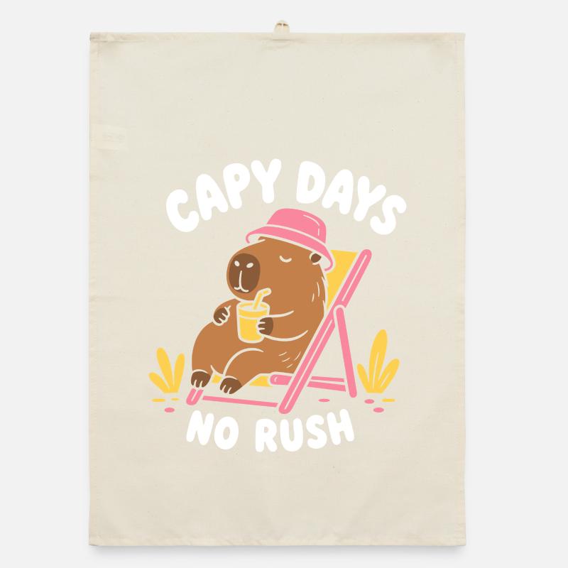 Capy Days No Rush Capybara Organic Geschirrtuch