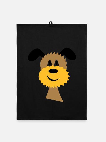 dog - Organic dish towel - black - Front