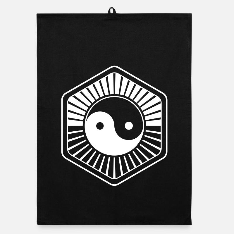 Yin Yang Hexagone Lever du soleil &Coucher du Soleil Torchon bio
