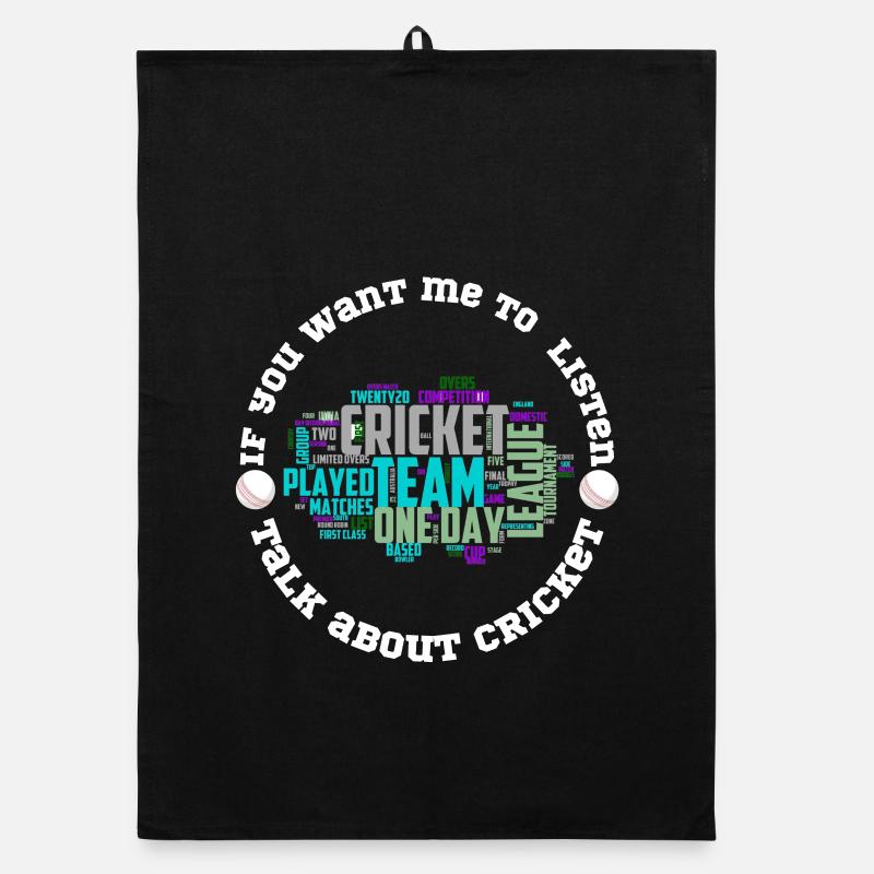 Cricket Team Word Cloud OneDay Layout Organic dish towel