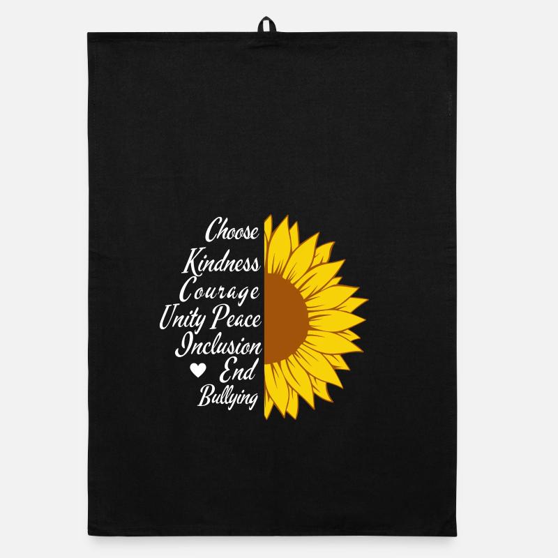 Sonnenblume der Inklusion - Organic Geschirrtuch - Schwarz