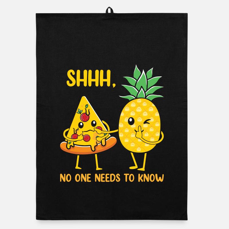 Ananas Pizza Hawaii Pizza lustig witzig Organic Geschirrtuch