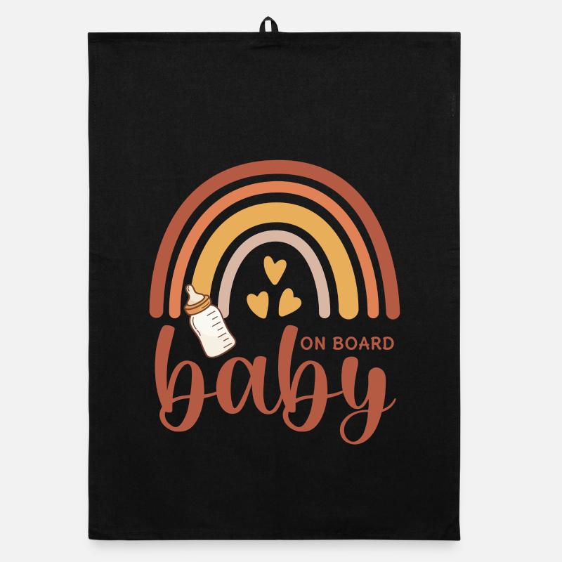 Boho Rainbow Hearts Biberon Bébé à bord Torchon bio