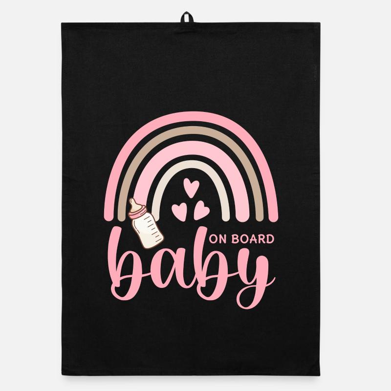 Boho Rainbow Hearts Biberon Bébé à bord Torchon bio