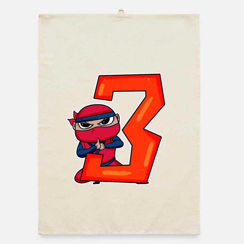 3 Jahre Junge Ninja - 3 Geburtstag - Ich bin 3 Organic Geschirrtuch