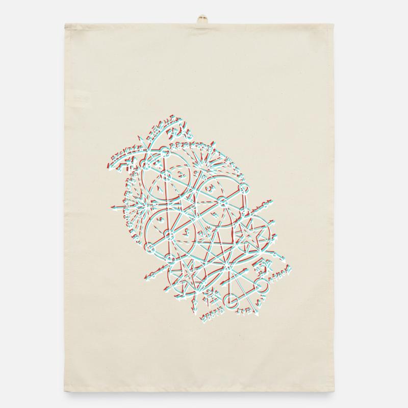 Anaglyph Geometric Orbit Organic dish towel