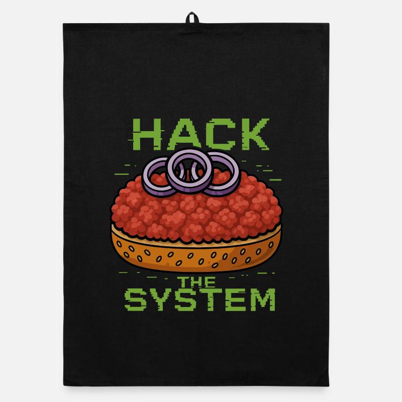 Hack the System – Mettbrötchen Shirt - Gourmett Organic Geschirrtuch