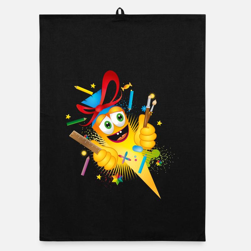 Funny comic school cone for school enrollment Organic dish towel