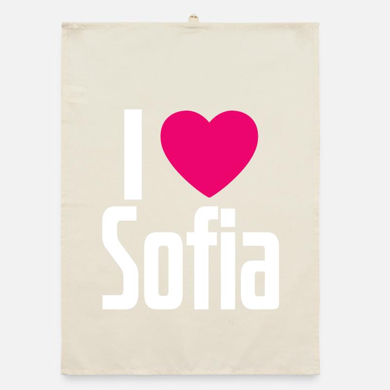I Love Sofia Pink Heart I Love Sofia Organic dish towel