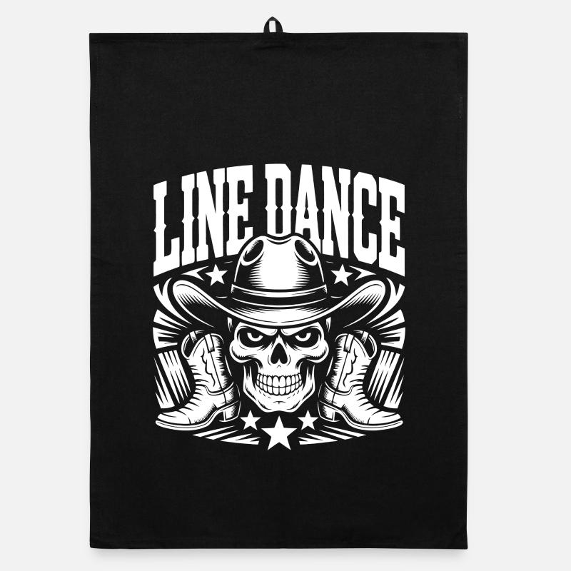 Lone Dance Skull Rodeo Organic dish towel