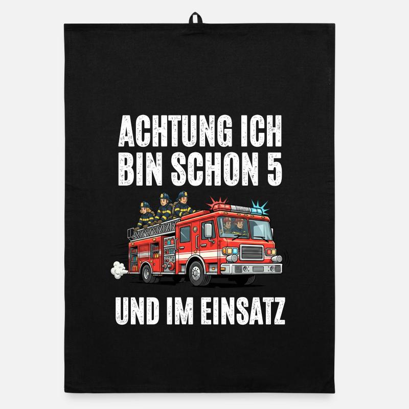 Pompiers du 5e anniversaire Torchon bio
