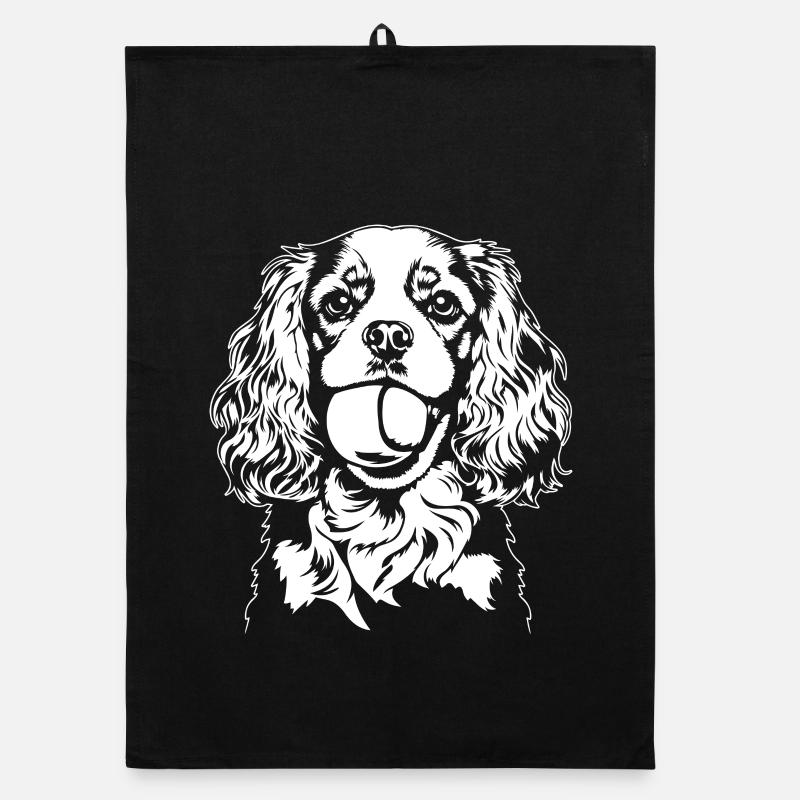 Cavalier King Charles Spaniel Ball Hunde Wilsigns Organic Geschirrtuch