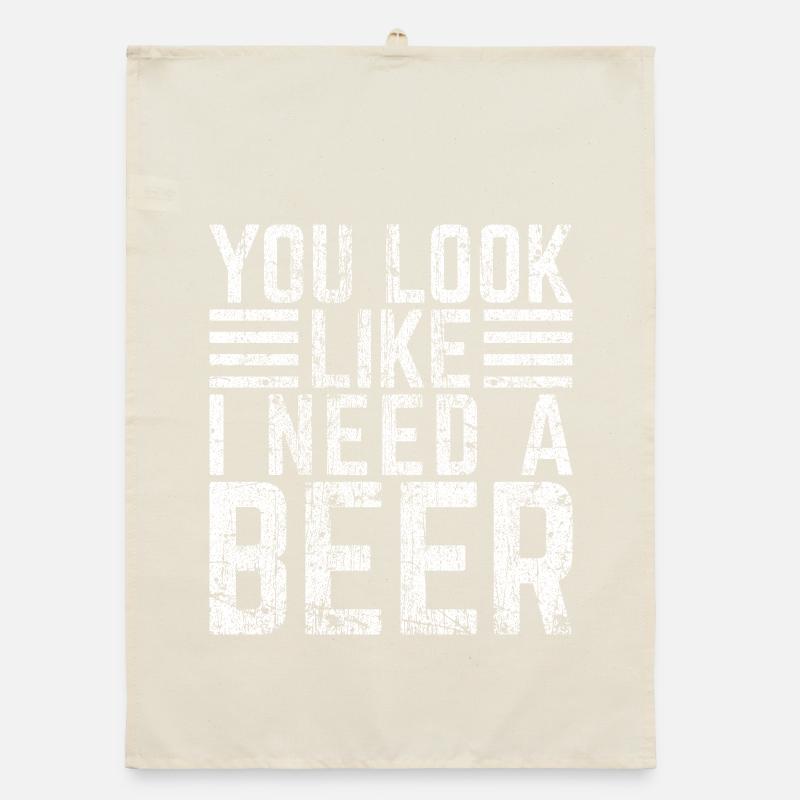 Du siehst aus, als bräuchtest du ein Bier Organic Geschirrtuch