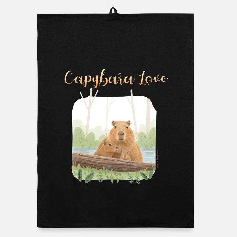 Création de t-shirt « Capybara Love » - Torchon bio - noir