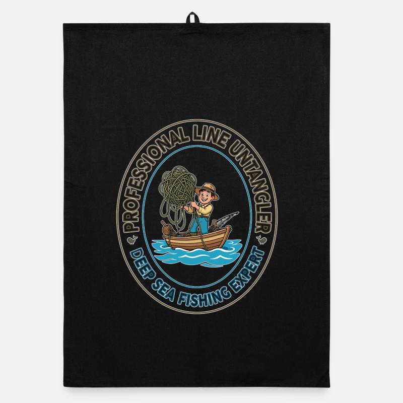 Deep Sea Line Unangler Patch Organic dish towel