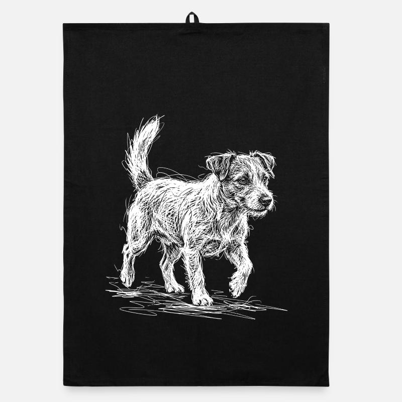 Jack Russell Terrier – Conception de chien de croquis Torchon bio