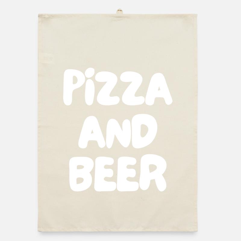 pizza and beer Organic dish towel