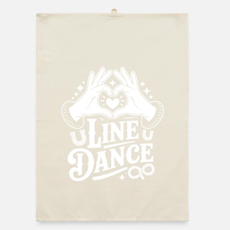 Line Dance Heart-Hand Logo Organic dish towel