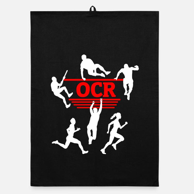 OCR Rot – Design der Hindernissilhouette Organic Geschirrtuch