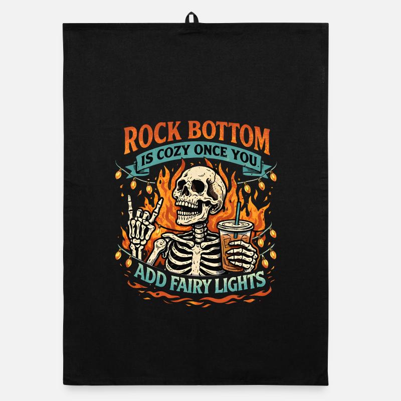 Knochen-Skelett mit Lichterkette Rock Bottom Organic Geschirrtuch