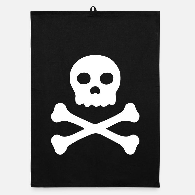 Pirate - Skull Symbol - Pirate Flag Organic dish towel