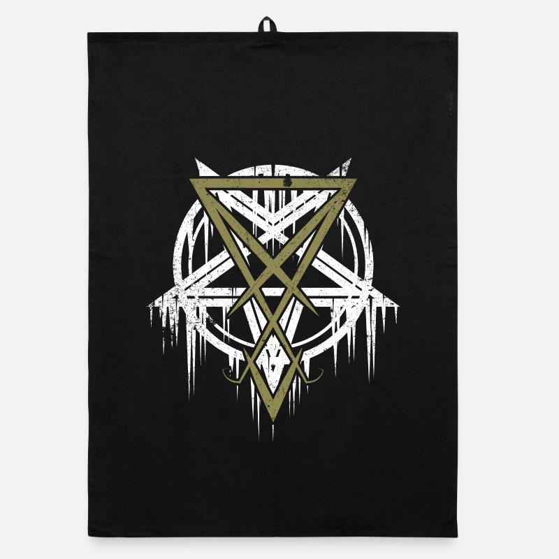 Pentagramm mit Luzifer-Symbol Organic Geschirrtuch
