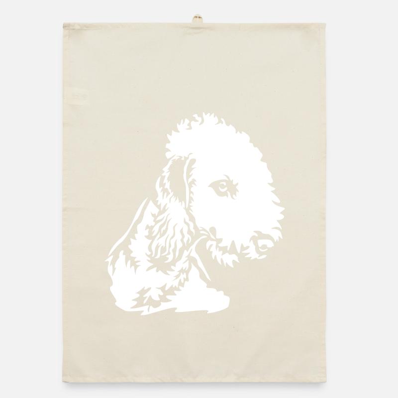 Bedlington Terrier Head "Black Edition" Organic dish towel