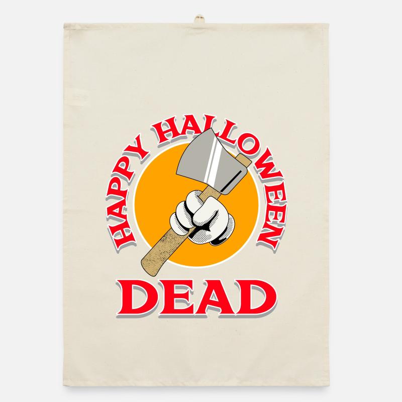 Halloween Axe with Dead Design Organic dish towel