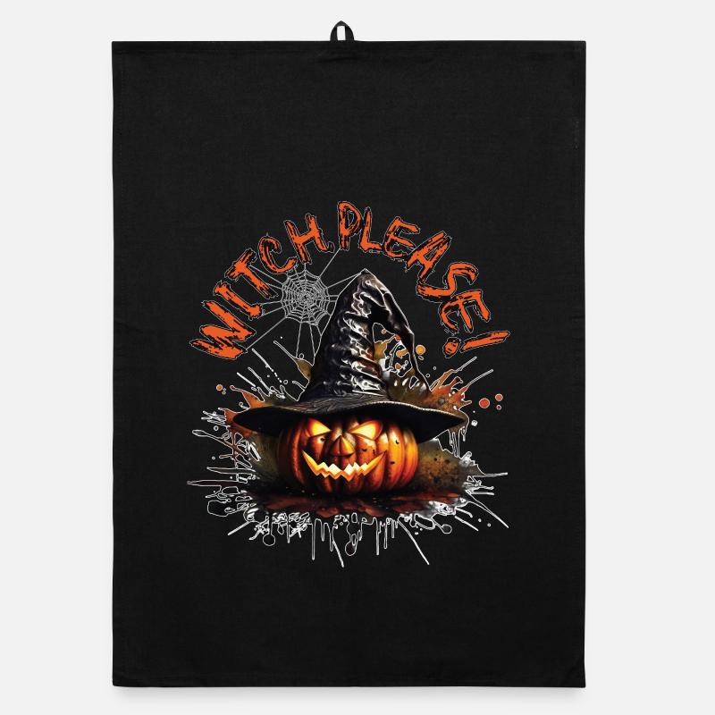 Halloween Pumpkin, Witch, Please! Organic dish towel