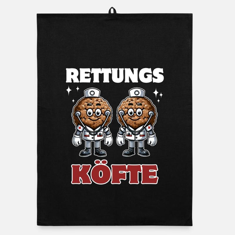 Rettungsköfte Einsatzkräfte Lustiges Design - Organic Geschirrtuch - Schwarz