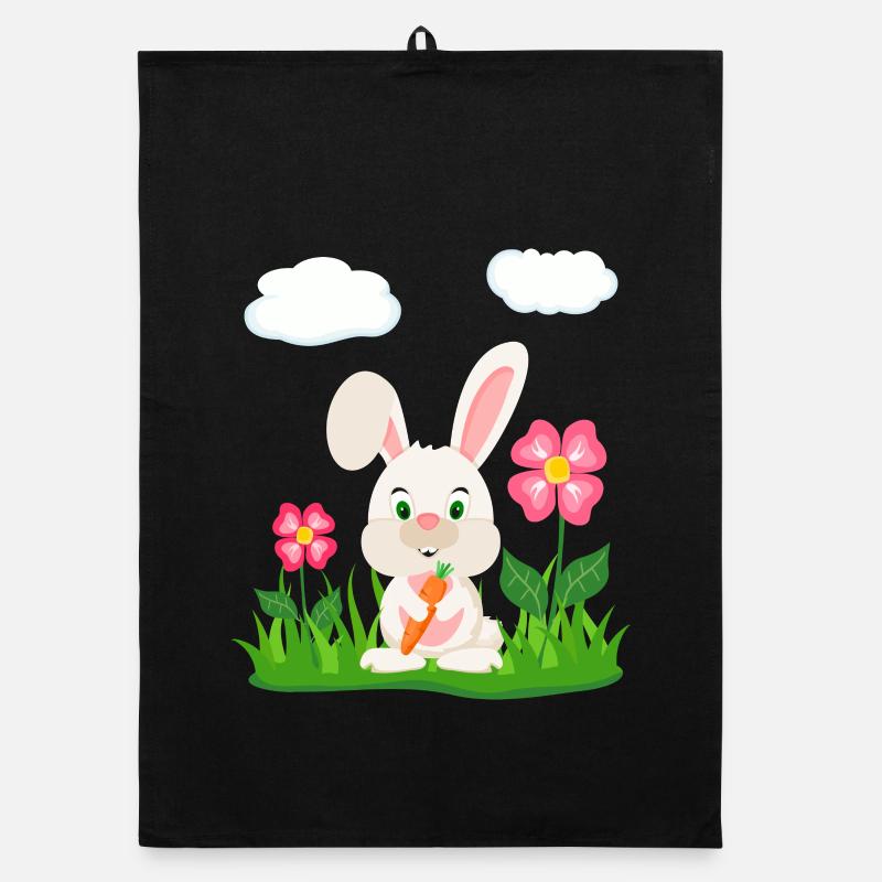 Lapin mignon avec lapin de carotte lapin lapin lapin de Pâques Torchon bio
