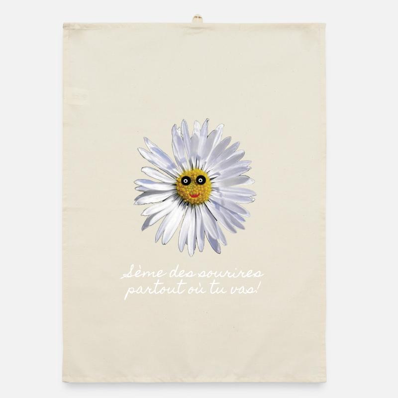 Lächelndes Gänseblümchen Organic Geschirrtuch