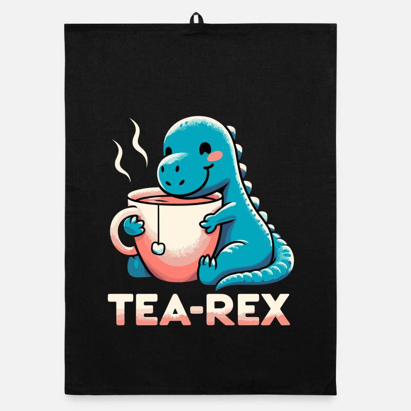 Tea Rex Tea Rex Tea Drinker Gift Organic dish towel