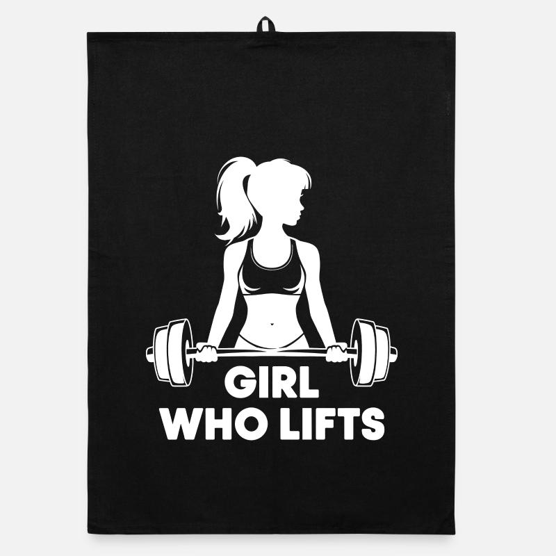 Bodybuilder Gym Girl Barbell Power Beauty Organic dish towel
