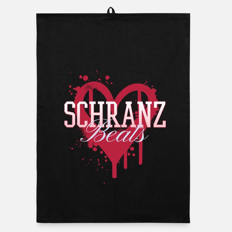 Schranz Beats Techno Rave Organic dish towel