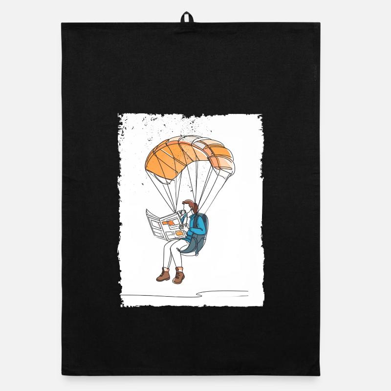 Airborne Reader Illustration Organic dish towel