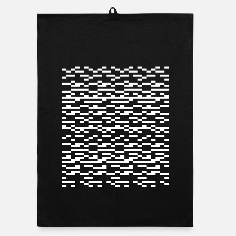 Glitch Grid Monochrome Pattern Organic dish towel