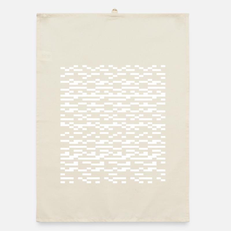 Glitch Grid Monochromes Muster Organic Geschirrtuch