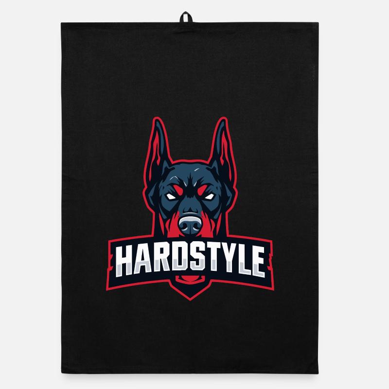 Dobermankopf – HARDSTYLE  Organic Geschirrtuch