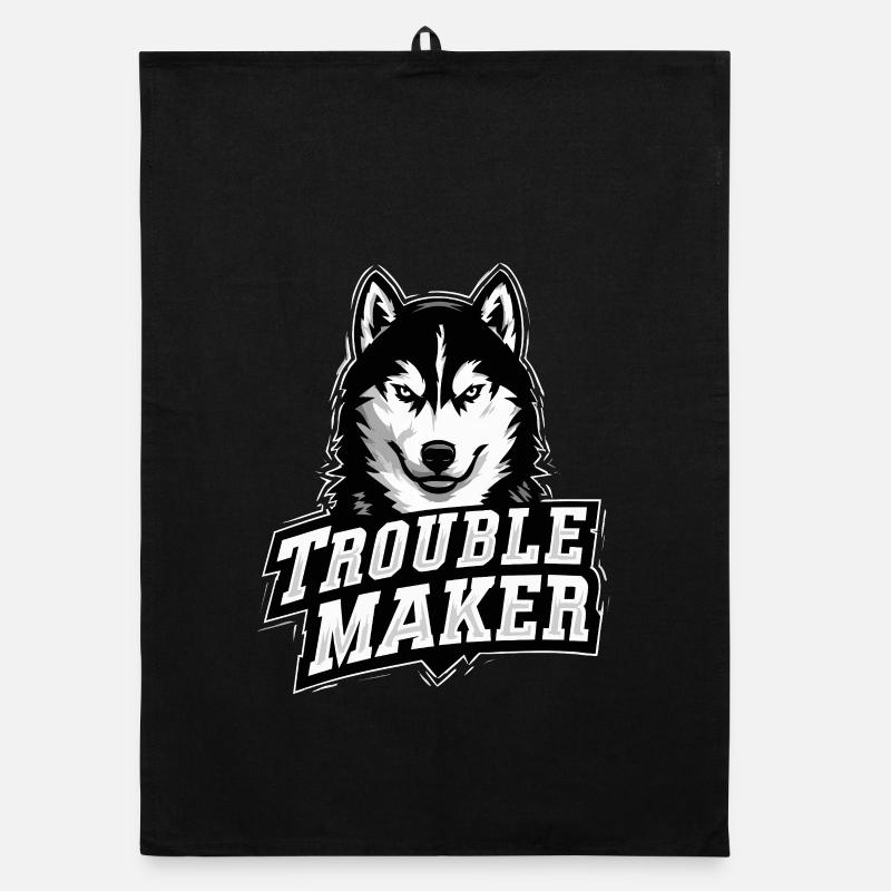 Husky – TROUBLE MAKER | Lustiges Hunde Design Organic Geschirrtuch