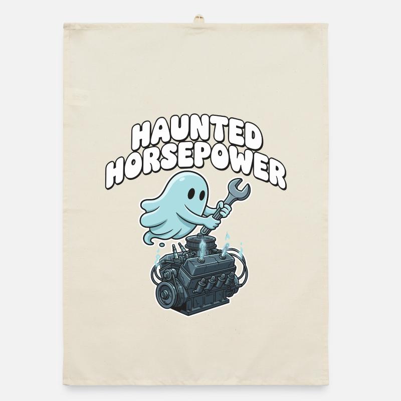 Ghost Engine Haunting Engine Cartoon Organic dish towel